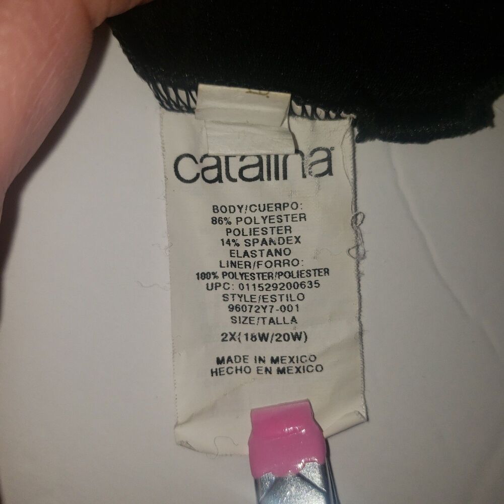 CATALINA Black Swim Tank Top Womens Plus Size 2X (18W -20W) - Picture 6 of 8